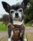 Tiny Trails Step In Luxury Leopard Fur Lined Puppy and Small Dog Harness