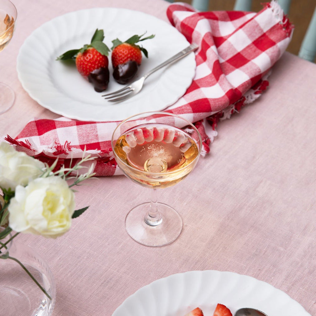 Crystal Champagne Saucers with Lens Design