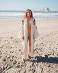 MUSLIN COTTON KIMONO BATHROBE HAMSA HAND PRINT