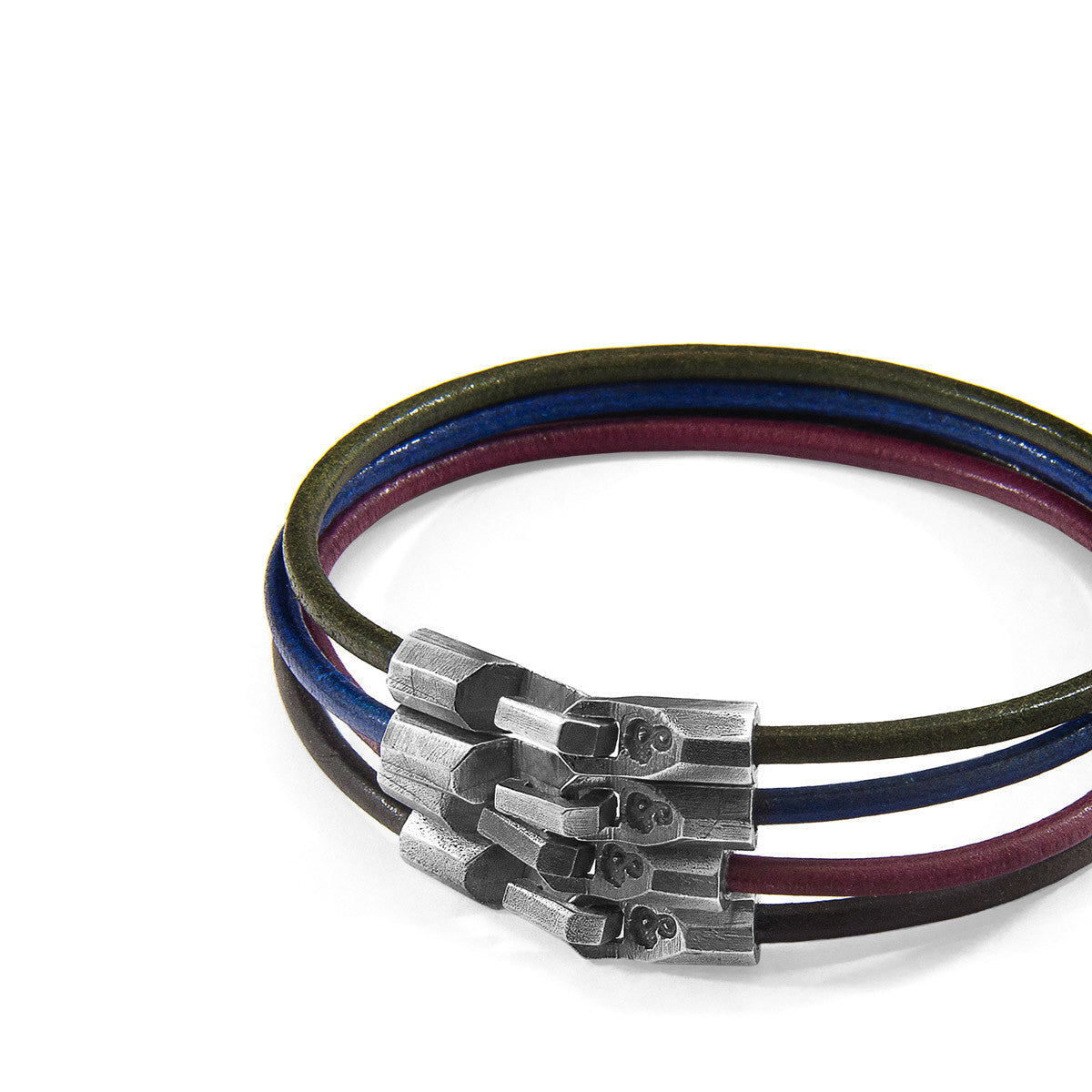 Mocha Brown Talbot Silver and Round Leather Bracelet