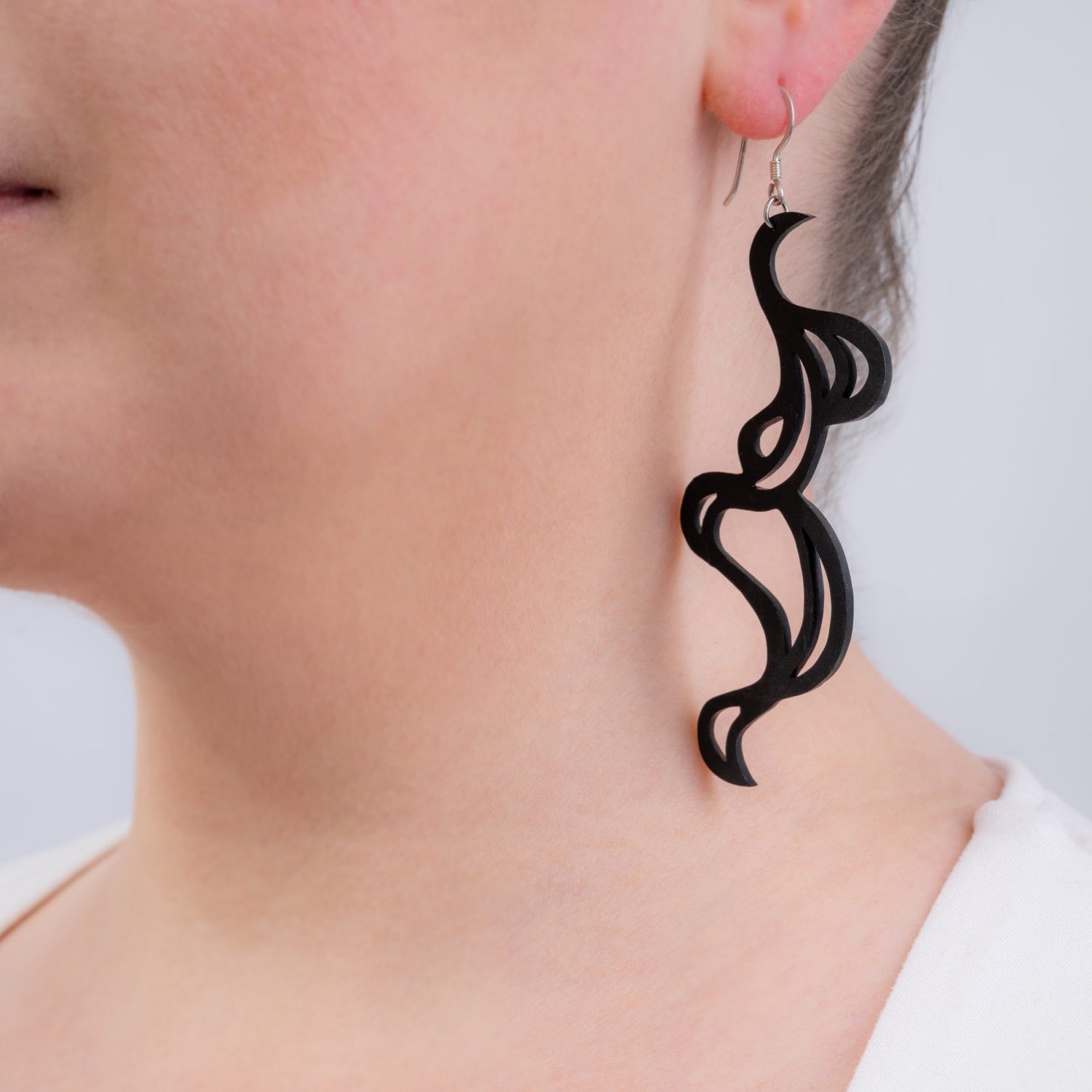 Tamara Statement Art Deco Rubber Earrings-0