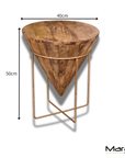 Tamia Wooden Cone Unique Side Table