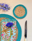 Seagrass Coasters - Teal (set of 4)