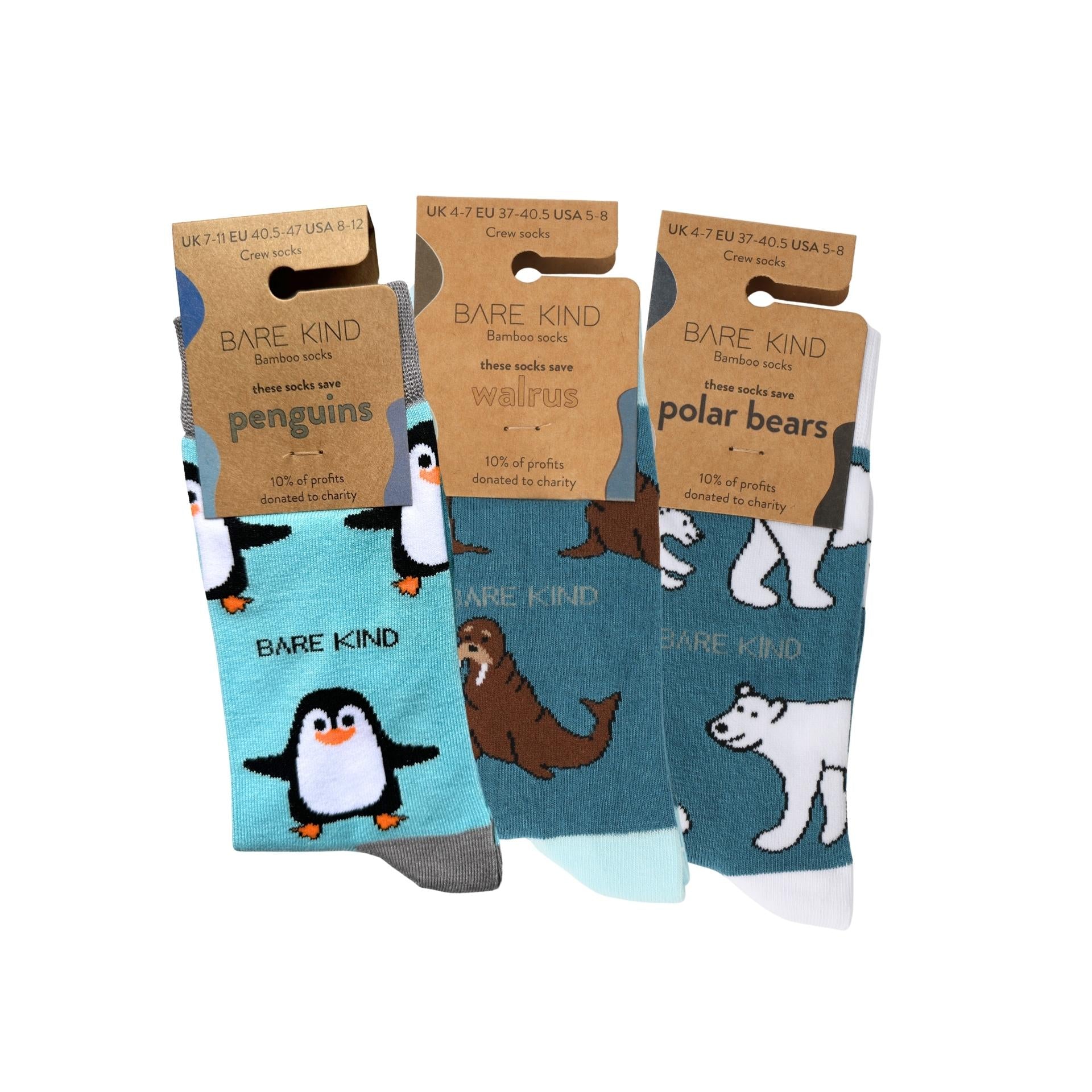 Frozen Friends Bundle of 3 Bamboo Animal Socks