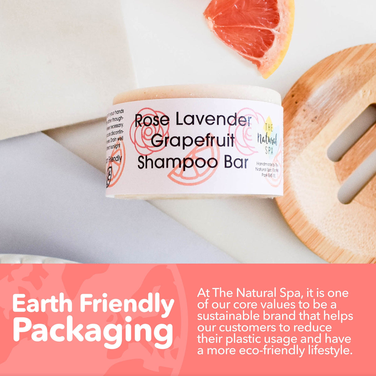 Rose, Lavender &amp; Grapefruit Shampoo Bar | Natural Hair Wash for All Hair Types | Vegan, Plastic-Free Hair Care