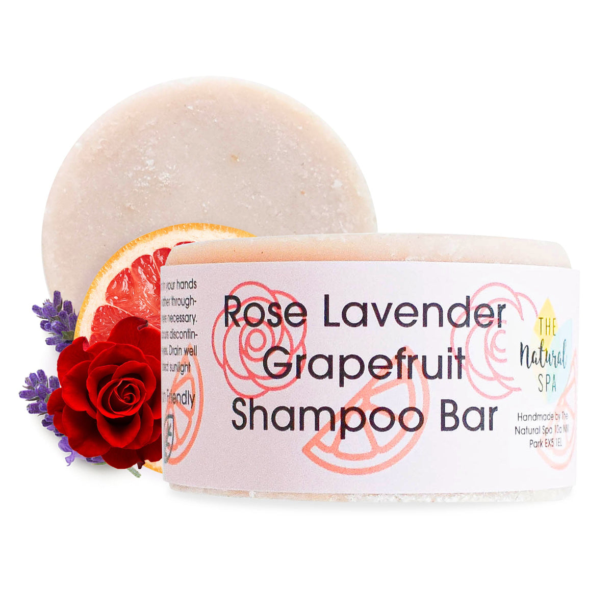 Rose, Lavender &amp; Grapefruit Shampoo Bar | Natural Hair Wash for All Hair Types | Vegan, Plastic-Free Hair Care
