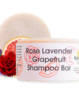 Rose, Lavender & Grapefruit Shampoo Bar | Natural Hair Wash for All Hair Types | Vegan, Plastic-Free Hair Care