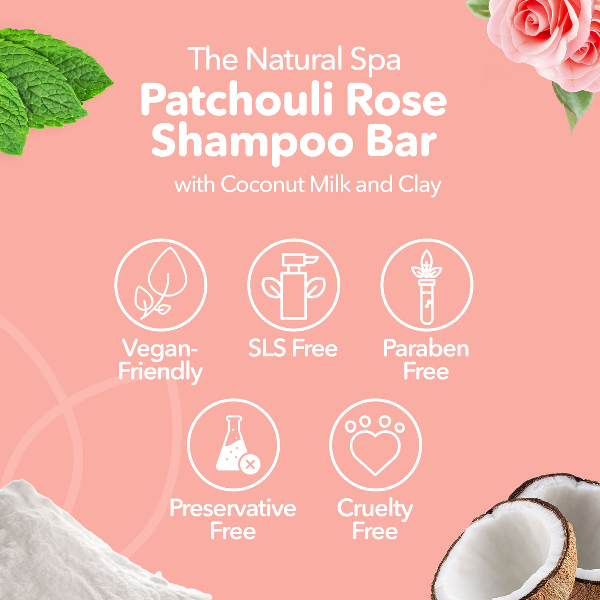 Patchouli Rose Shampoo Bar | Natural Hair Wash for Dry, Damaged &amp; Frizzy Hair | Vegan, Plastic-Free Hair Care