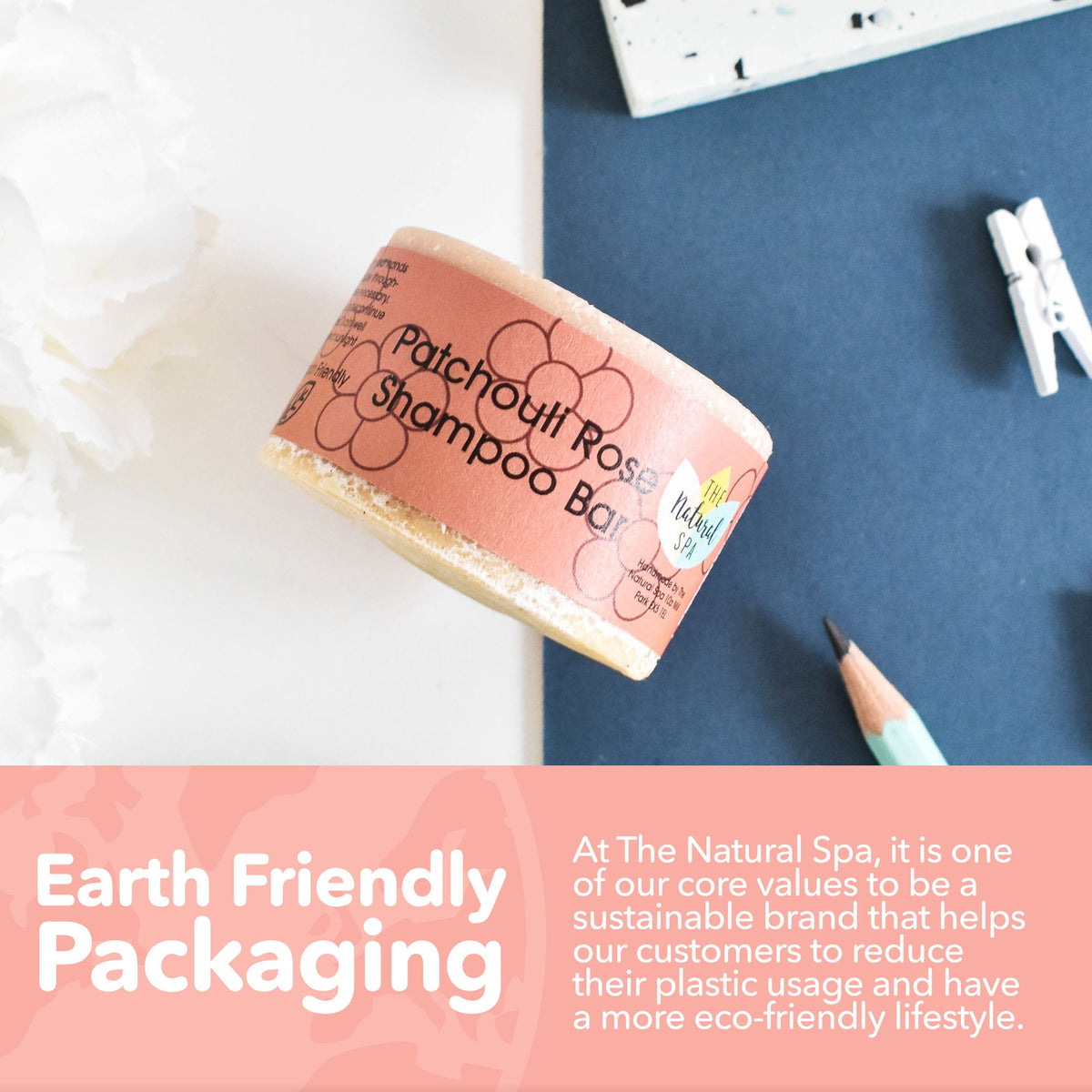 Patchouli Rose Shampoo Bar | Natural Hair Wash for Dry, Damaged &amp; Frizzy Hair | Vegan, Plastic-Free Hair Care
