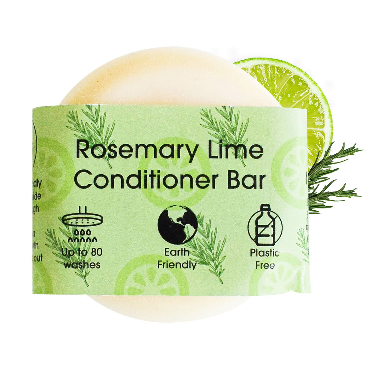 Rosemary &amp; Lime Solid Conditioner Bar | Natural Hair Conditioner for All Hair Types | Vegan, Plastic-Free Hair Care