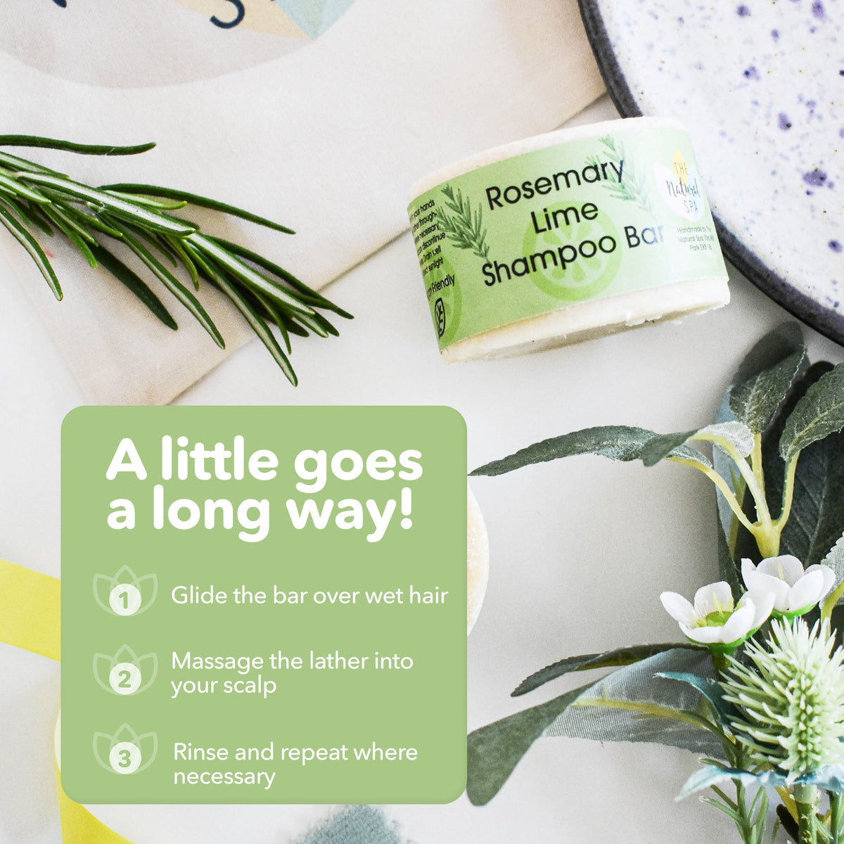 Rosemary &amp; Lime Shampoo Bar | Natural Hair Wash for All Hair Types | Vegan, Plastic-Free Hair Care