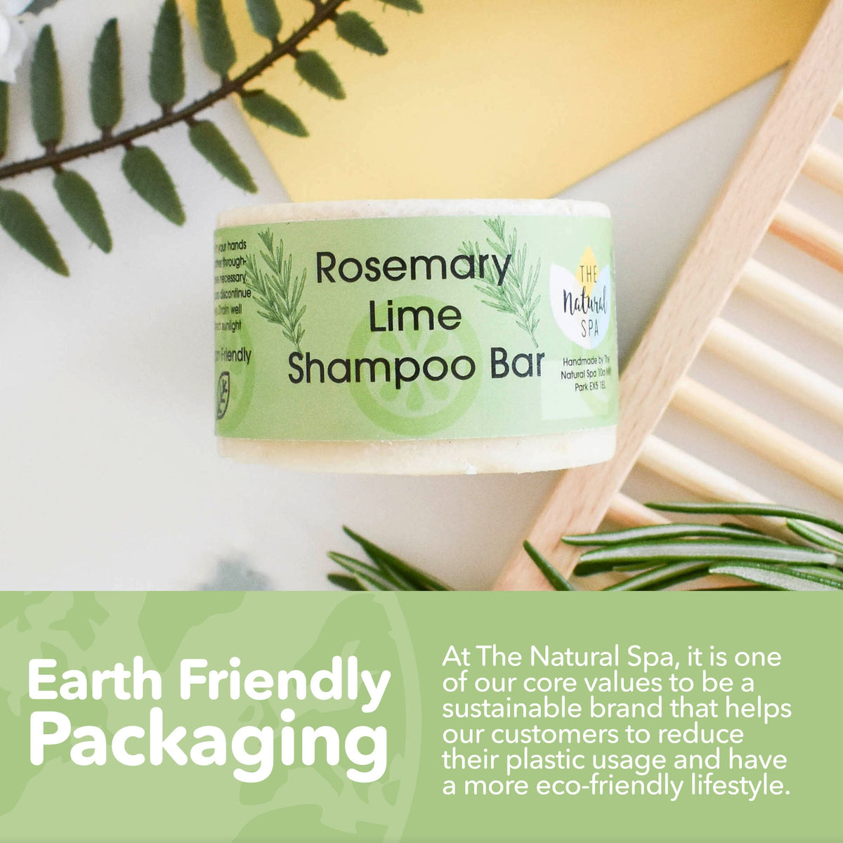 Rosemary &amp; Lime Shampoo Bar | Natural Hair Wash for All Hair Types | Vegan, Plastic-Free Hair Care
