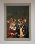 Victorian Mice Framed Poster, vintage elegant whimsical artwork, premium home decor, stylish framed wall art, best-selling unique decor by Zestio at brixbailey.com
