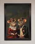 Victorian Mice Framed Poster, vintage elegant whimsical artwork, premium handcrafted decor, stylish home office wall art by Zestio at brixbailey.com