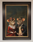 Victorian Mice Framed Poster, vintage elegant whimsical artwork, premium handcrafted decor, stylish home office wall art by Zestio at brixbailey.com