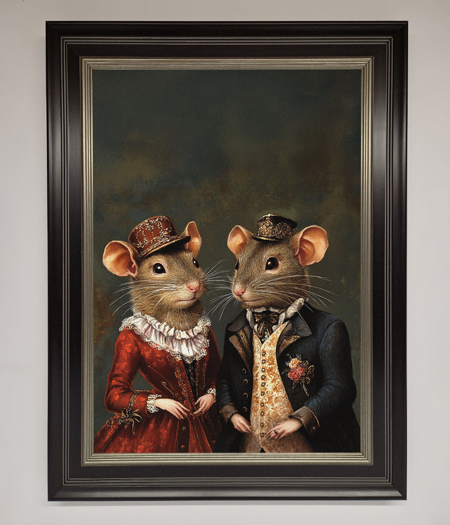 Victorian Mice Framed Poster, vintage elegant whimsical artwork, premium handcrafted decor, stylish home accent, best-selling wall art by Zestio at brixbailey.com