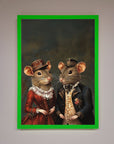 Victorian mice framed poster, vintage elegant whimsical artwork, premium handcrafted decor, stylish home accent, best-selling unique wall art by Zestio at brixbailey.com