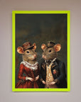Victorian mice framed poster, vintage elegant whimsical artwork, premium handcrafted decor, stylish home accent, best-selling unique wall art by Zestio at brixbailey.com