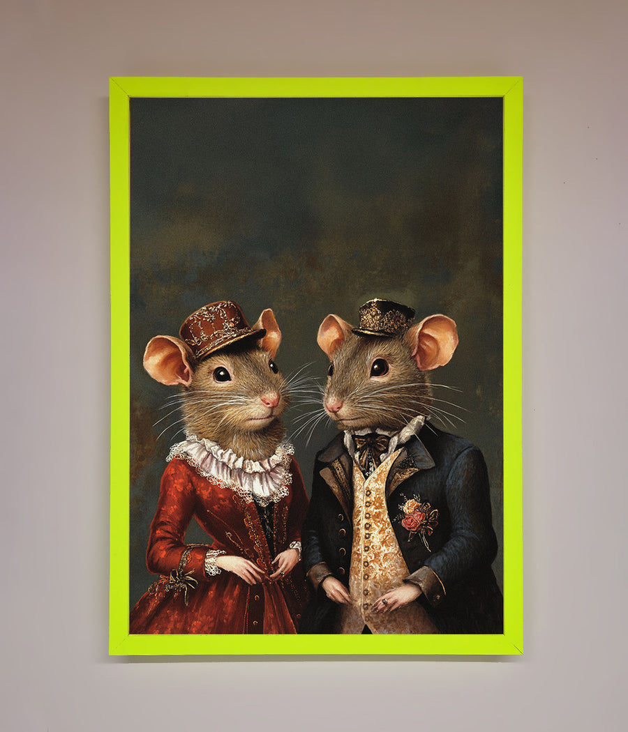 Victorian mice framed poster, vintage elegant whimsical artwork, premium handcrafted decor, stylish home accent, best-selling unique wall art by Zestio at brixbailey.com