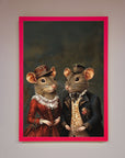 Victorian Mice Framed Poster, vintage elegant whimsical artwork, premium handcrafted decor, stylish home office wall art by Zestio at brixbailey.com