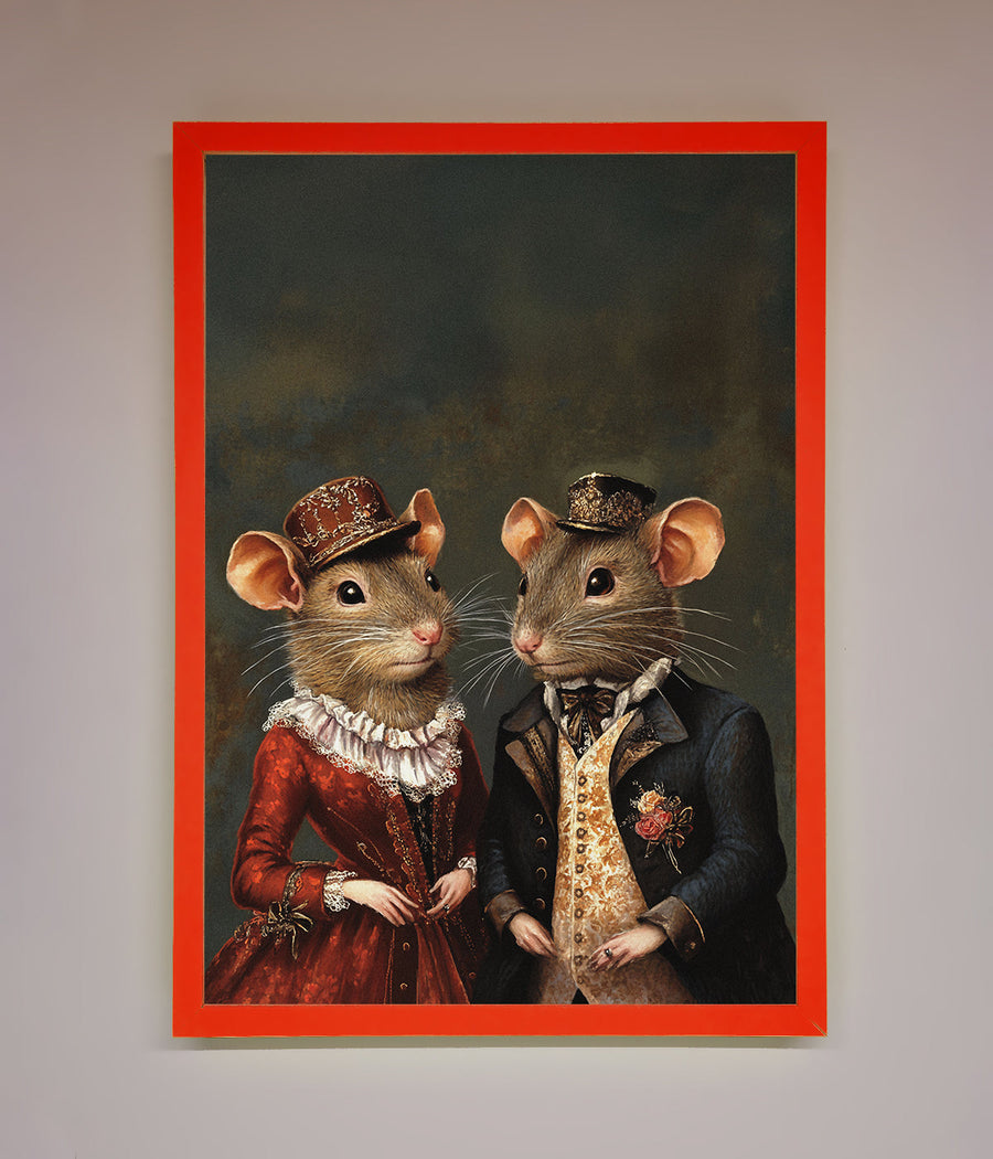 Victorian Mice Framed Poster, vintage elegant whimsical artwork, luxury home decor, stylish wall art, best-selling framed print by Zestio at brixbailey.com