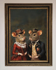 Luxury Victorian Mice Framed Poster, vintage elegant whimsical artwork, stylish home decor, best-selling conversation piece by Zestio at brixbailey.com