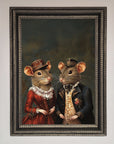 Victorian mice framed poster, vintage elegant whimsical artwork, premium handcrafted decor, stylish home office wall art by Zestio at brixbailey.com