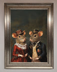 Victorian Mice Framed Poster, vintage elegant whimsical artwork, premium handcrafted decor, stylish home office wall art by Zestio at brixbailey.com