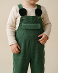 Green Corduroy Dungarees with Ear Detail