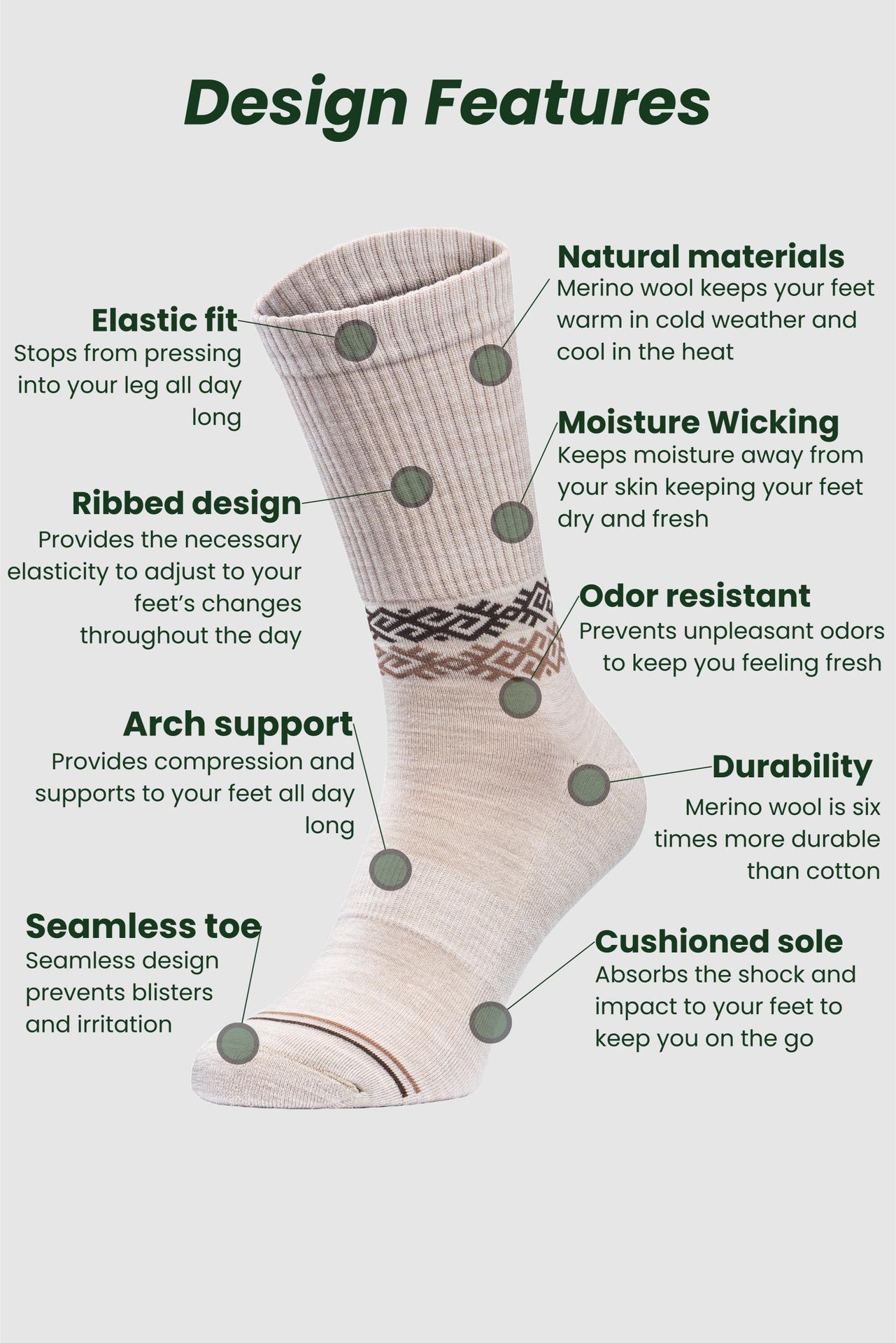 Merino Wool Everyday Socks - Comfortable &amp; Odor-Resistant by Baltland at www.brixbailey.com