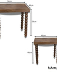 Tivani Wooden Side Table Set of 2 Bobbin Legs