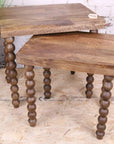 Tivani Wooden Side Table Set of 2 Bobbin Legs