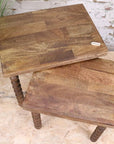 Tivani Wooden Side Table Set of 2 Bobbin Legs