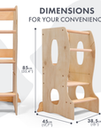 Stable Montessori Tower: Wooden Growing Chair - Beige-1
