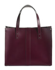Handmade Leather Shopper - Marsala Red