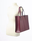 Handmade Leather Shopper - Marsala Red