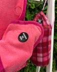 Rose Berry Plaid Dog Towel