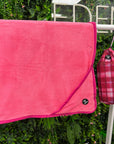 Rose Berry Plaid Dog Towel