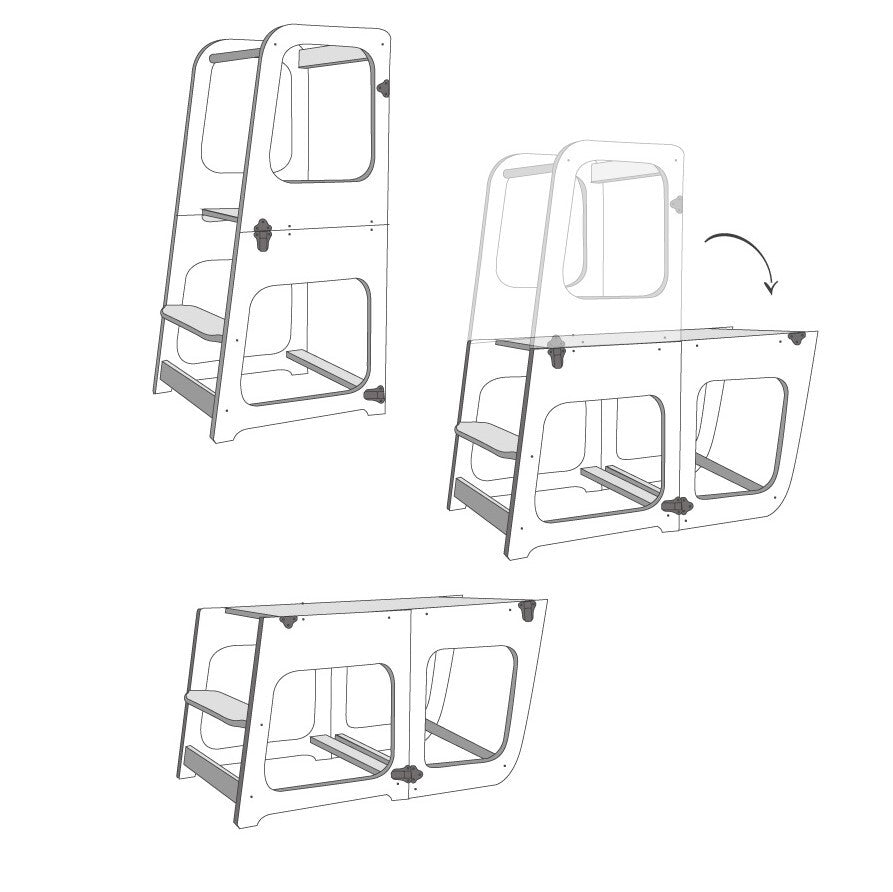 Convertible Kitchen Tower Table and Chair