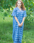 Dark Blue Best of both the worlds Style Caftan in Tribal Aztec Pattern-1