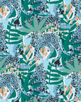 Spot Tropical Wallpaper with Leopards and Leaves
