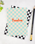 Twelve Checkerboard 12th Birthday Card