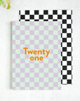 Twenty One Checkerboard 21st Birthday Card