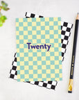 Twenty Checkerboard 20th Birthday Card
