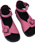 Athens Pink Leather Sandals