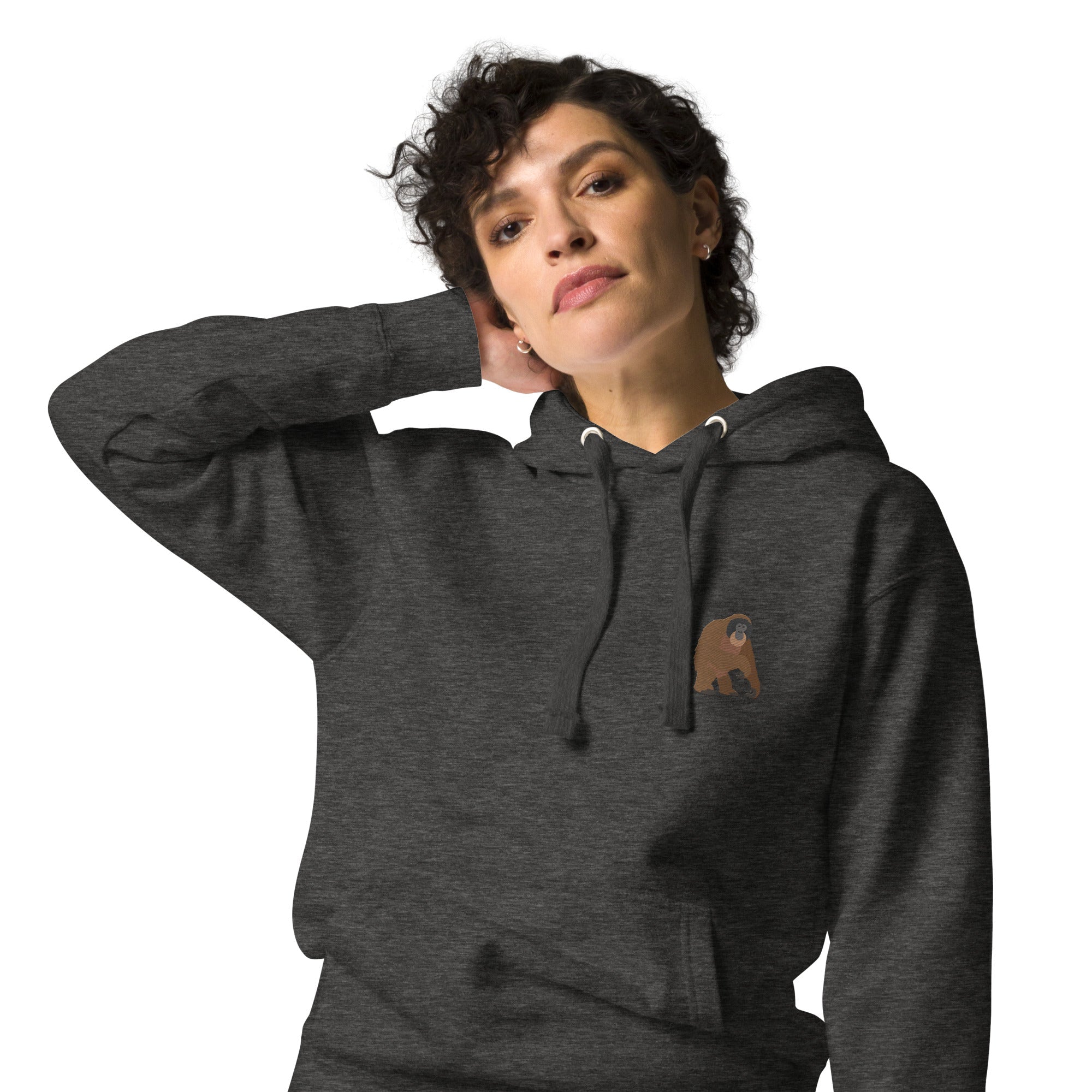 Think Ocean Orangutan Aspirations Cotton Blend Embroidered Hoodie