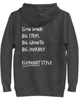 Think Ocean Elephant Aspirations Cotton Blend Embroidered Hoodie