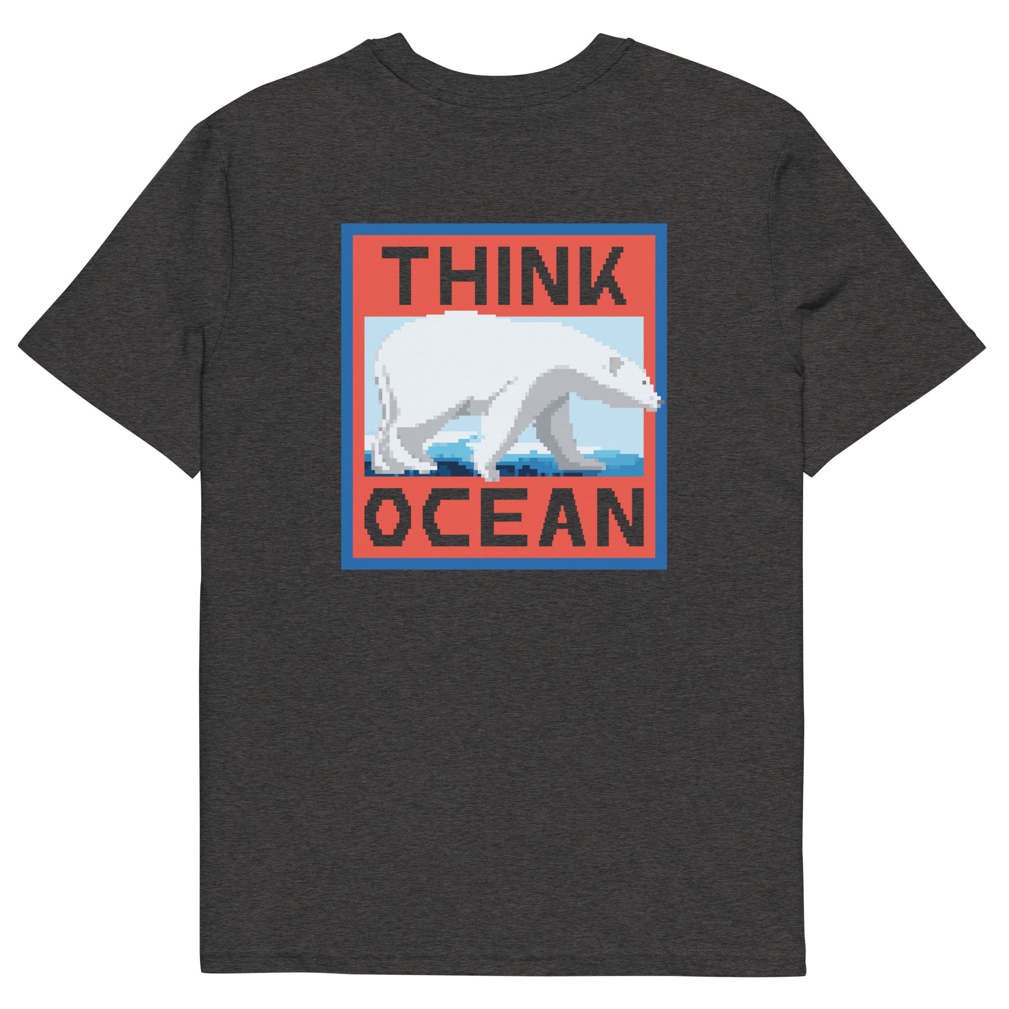 Think Ocean Polar Bear Pixel Art Organic Cotton T-Shirt