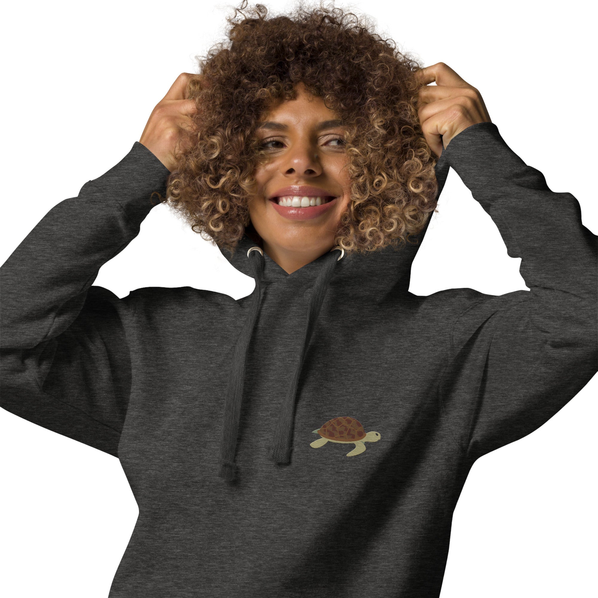 Think Ocean Turtle Aspirations Cotton Blend Embroidered Hoodie