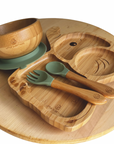 Elephant Bamboo Feeding Set - Plate, Bowl, Spoon & Fork Gift Set